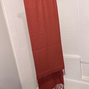 6ft Burnt Orange Elegant Rust Fringe Scarf/Shawl